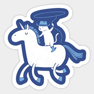 The Cowboy Cat Who Rides A Unicorn Sticker